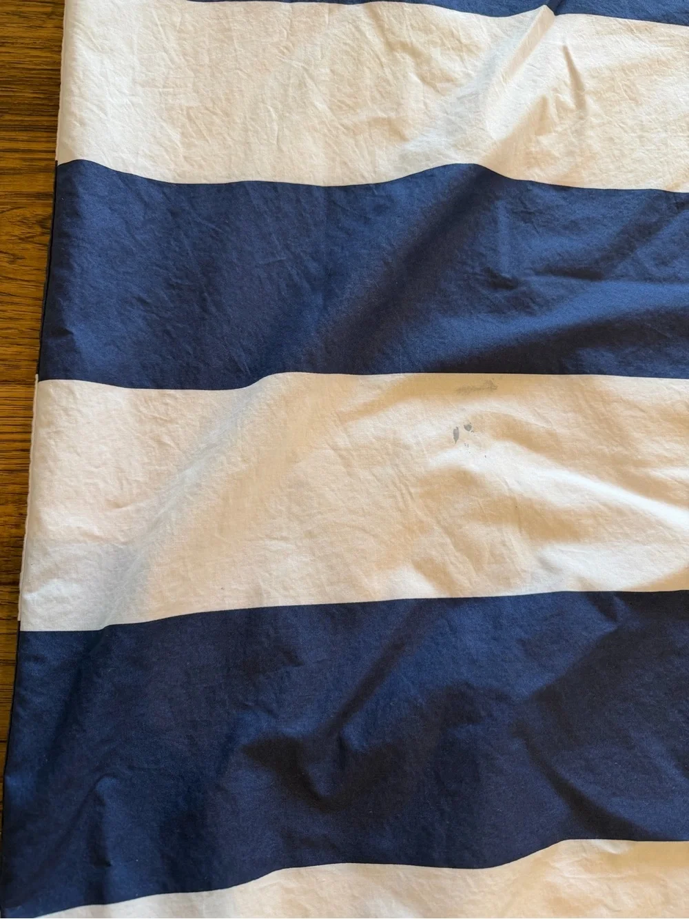 Pottery Barn Kids Navy and White Striped Duvet Cover and Pillowcase